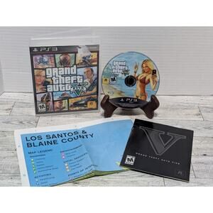 Grand Theft Auto V GTA5 - PlayStation 3 PS3 CIB With Map Tested & Working